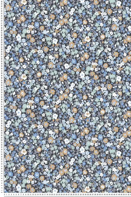 Soldes Papier peint Liberty Pansy bleu noir - Flower Market de Casadéco Réf. FLOM89216518