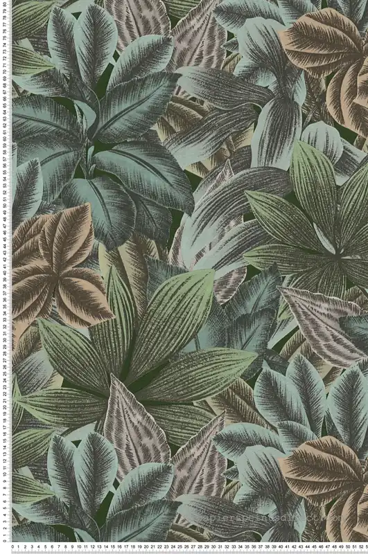 Authentique Papier peint Tropical Feuille Léa vert pastel - Metropolitan Stories 3 d‘A.S. Création Réf. AS-392223