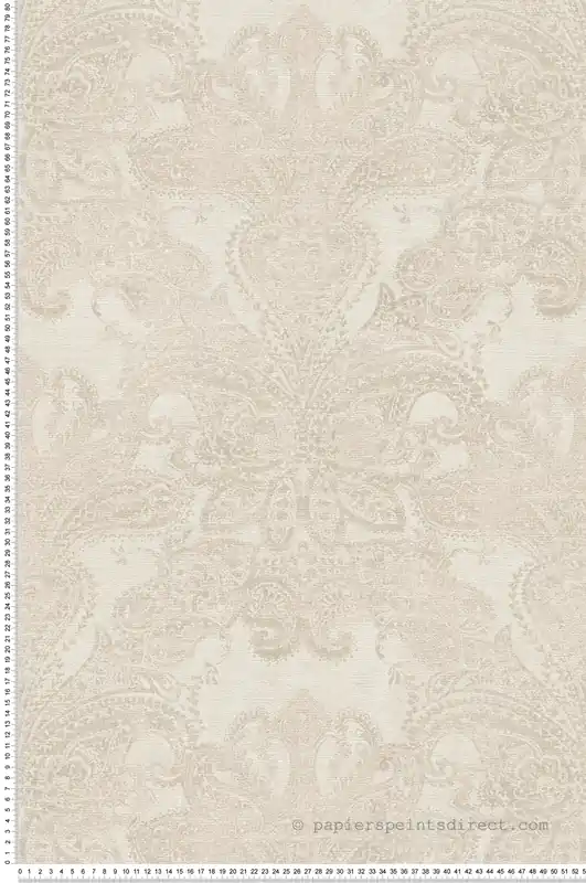 Retour Gratuit Papier peint Arabesque Glamour Maha gris clair nacré - Metropolitan Stories 3 d‘A.S. Création Réf. AS-391193