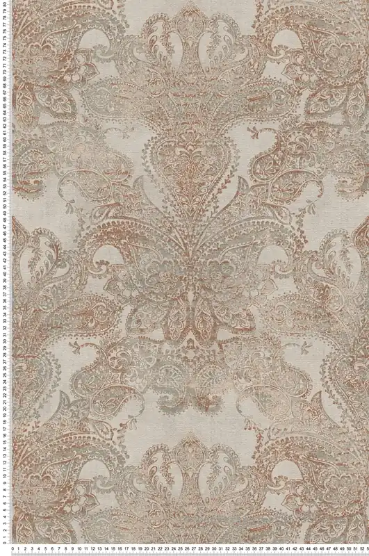Offre Exclusive Papier peint Arabesque Glamour Maha vert de gris cuivre - Metropolitan Stories 3 d‘A.S. Création Réf. AS-391191