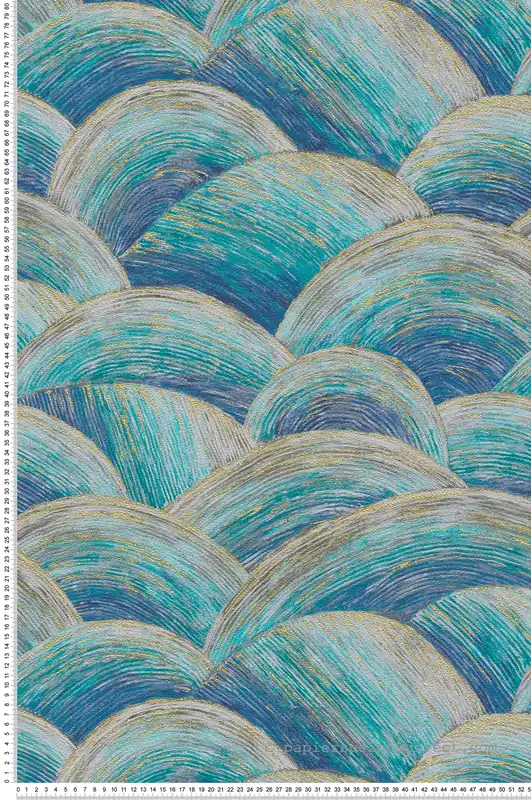 Achetez Aujourd'hui Papier peint Vagues Zoé bleu doré - Metropolitan Stories 3 d‘A.S. Création Réf. AS-391051