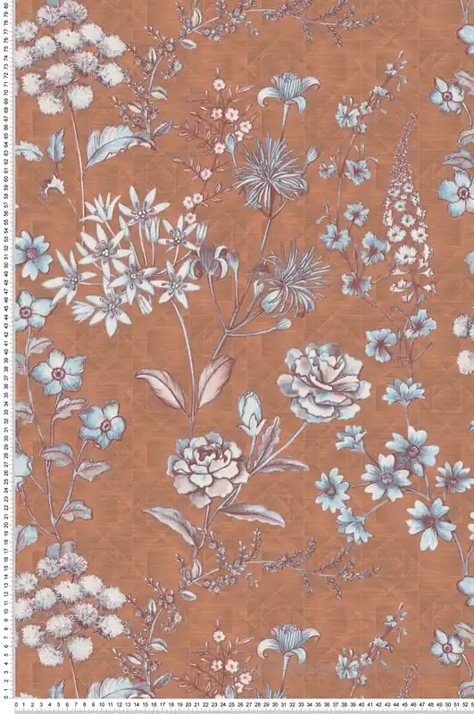 Quantité Limitée Papier peint Fleuri Blooming terracotta - Metropolitan Stories 3 d‘A.S. Création Réf. AS-391173