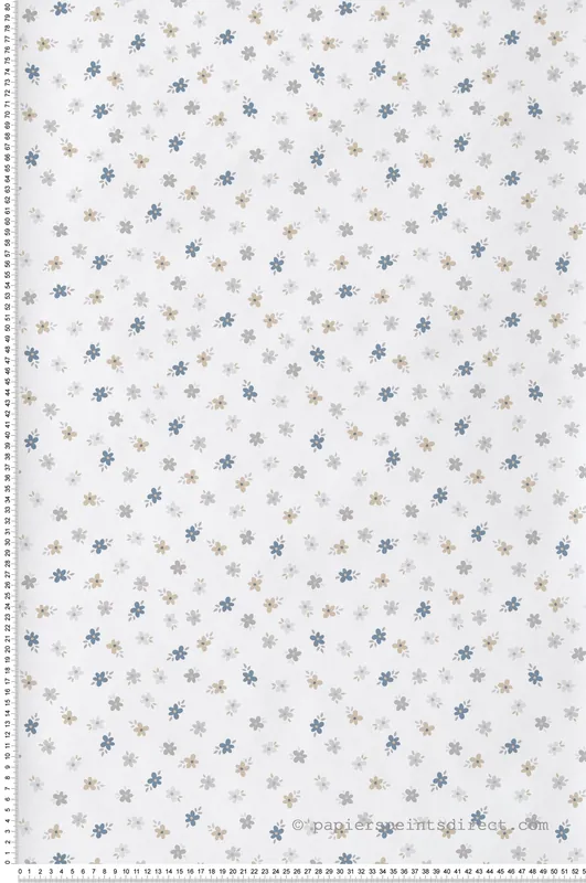 Populaire Papier peint Fleurettes bleu gris beige - Babyland 2 de Lutèce Réf. LTC-14843