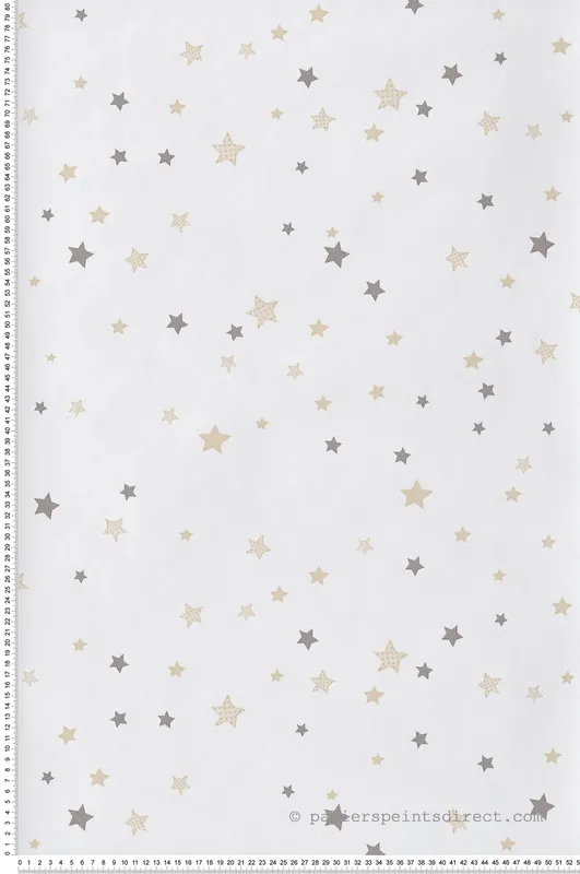 Papier peint Petite Étoiles gris doré - Babyland 2 de Lutèce Réf. LTC-14826 Quantité Limitée