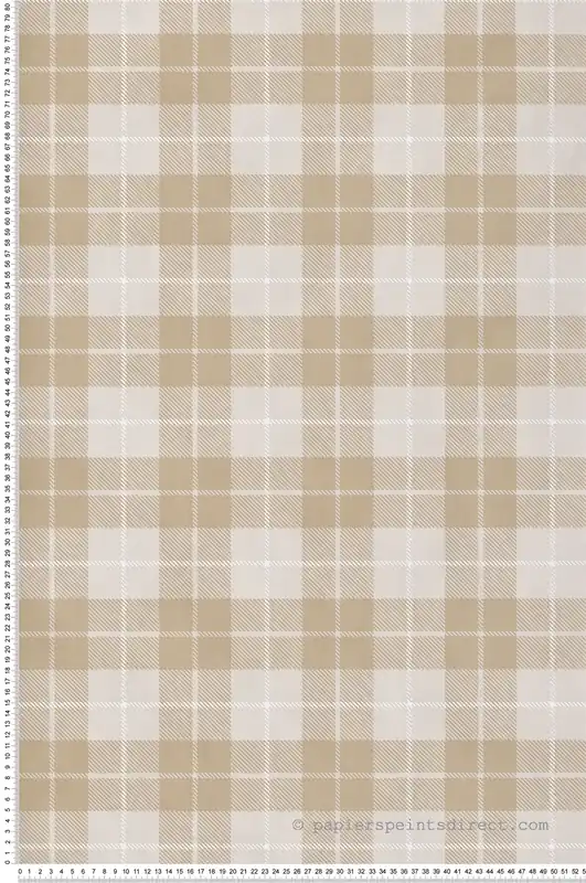 Meilleure Vente Papier peint Tartan beige foncé blanc - Babyland 2 de Lutèce Réf. LTC-14872
