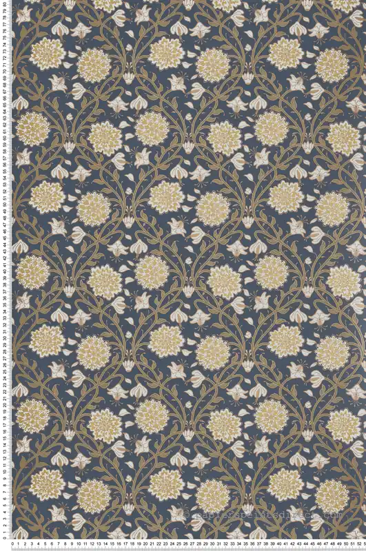 Papier peint Médaillon Baroque Tinkerbell bleu doré - Demeures de Montecolino Réf. MC-650524 Produit De Marque