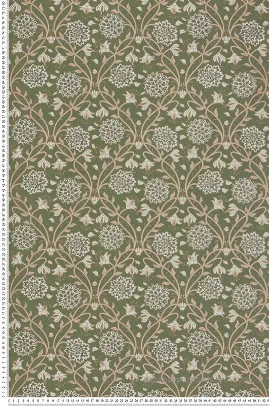 Papier peint Médaillon Baroque Tinkerbell kaki rose - Demeures de Montecolino Réf. MC-650523 Prix Cassé