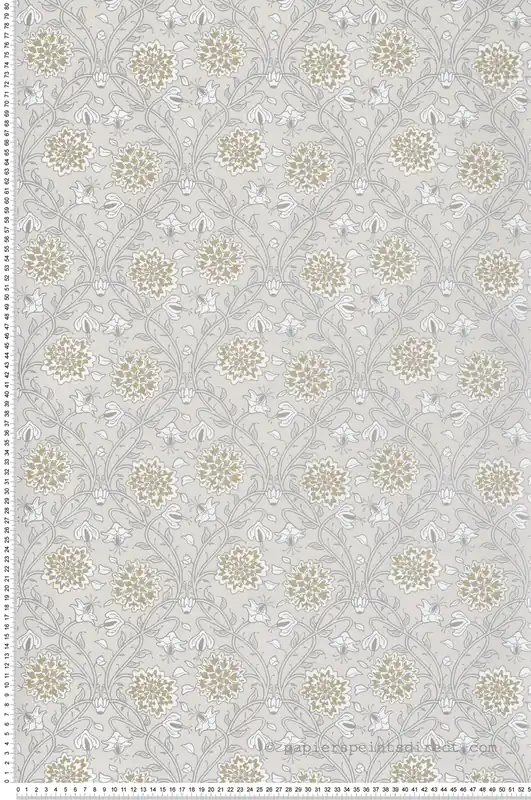 Papier peint Médaillon Baroque Tinkerbell beige argenté - Demeures de Montecolino Réf. MC-650520 Soldes
