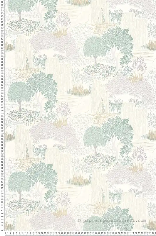 Expédition Rapide Papier peint jardin Japonais Niwa vert blanc métallisé - Kyoto de Casadéco Réf. KYTO88727241