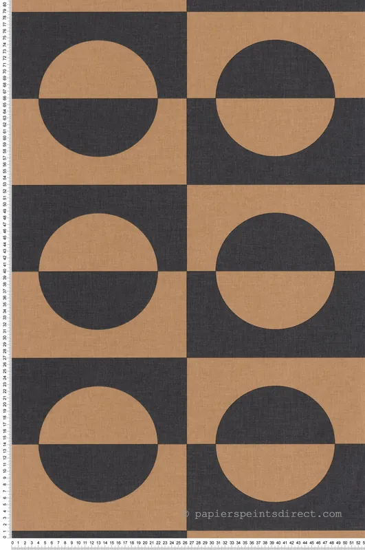 Meilleur Choix Papier peint Géométrique Vintage Etendu noir camel - XXL de Casélio Réf. XXL104579011