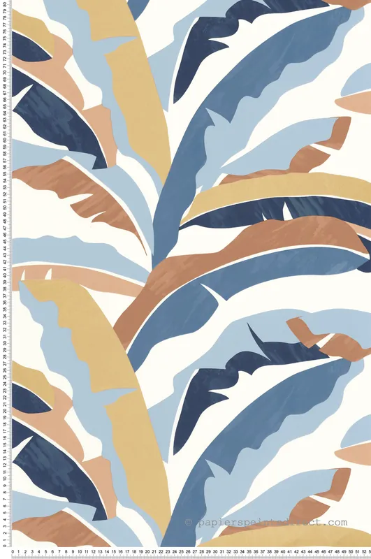 Commander Maintenant Papier peint Feuille Bananier Ampleur bleu camel - XXL de Casélio Réf. XXL104566220