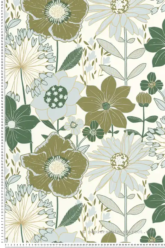 Super Prix Papier peint Grande Fleur Immensité vert doré - XXL de Casélio Réf. XXL104557028