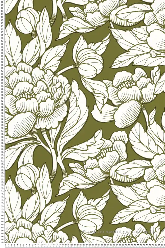 Achetez Aujourd'hui Papier peint Fleur Envergure kaki blanc - XXL de Casélio Réf. XXL104547070