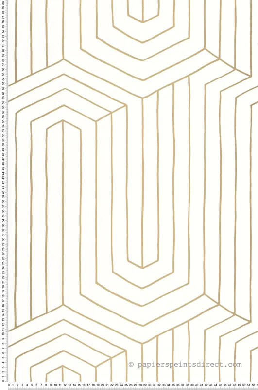 Meilleure Vente Papier peint Trait Géométrique Infini blanc doré - XXL de Casélio Réf. XXL104520020