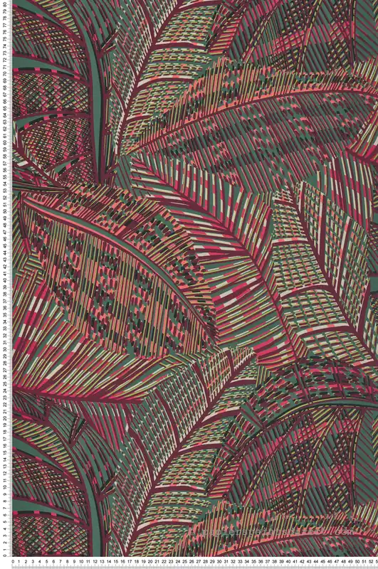 Papier peint Feuille Graphique bordeaux vert - Picto de Lutèce Réf. LTC-PIC314 Meilleur Choix
