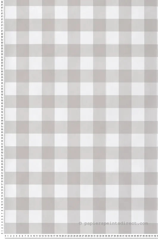 Papier peint Vichy Carreaux gris blanc - My Little Cottage de Montecolino Réf. MC-M12379 Achat Immédiat