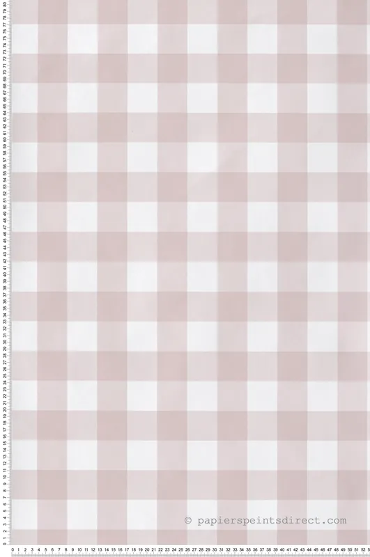 Papier peint Vichy Carreaux rose blanc - My Little Cottage de Montecolino Réf. MC-M12378 Prix Promo