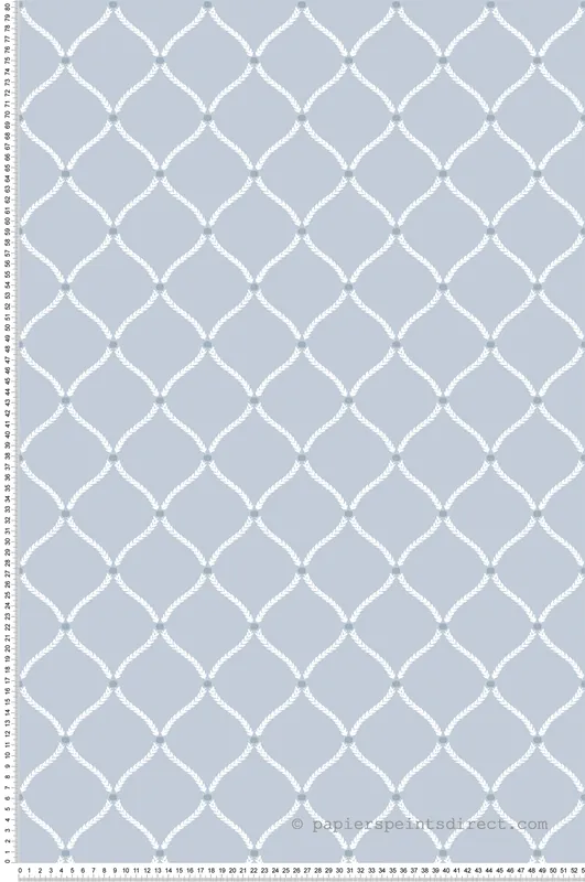 Papier peint Feuille Géométrique bleu blanc - My Little Cottage de Montecolino Réf. MC-M12356 Meilleure Vente
