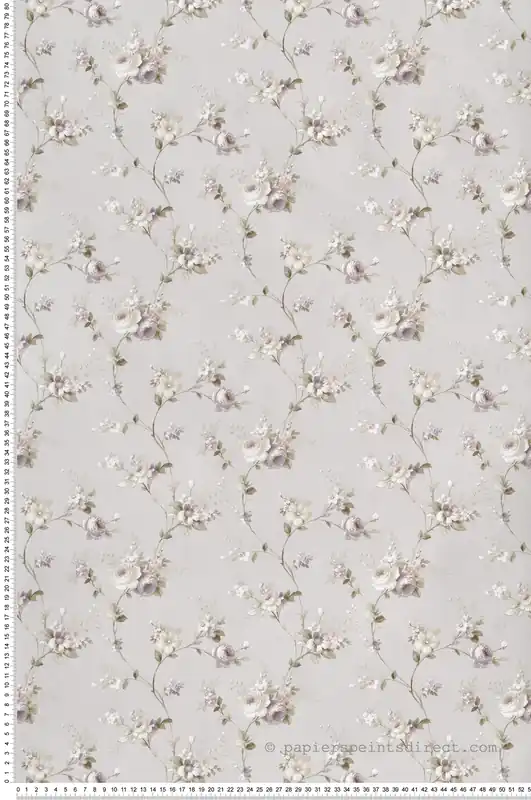 Papier peint Rose Fleur violet gris - My Little Cottage de Montecolino Réf. MC-M12315 Vente Flash