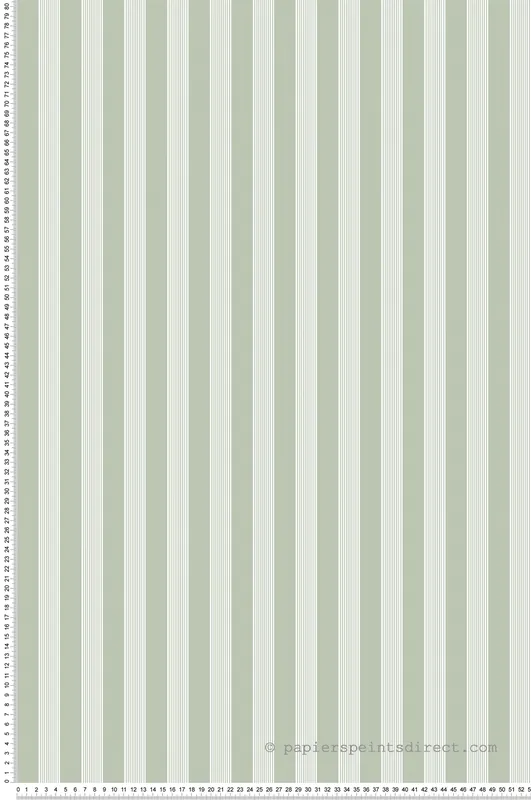 Papier peint Rayure Classique vert sauge blanc - My Little Cottage de Montecolino Réf. MC-M12385 Super Prix