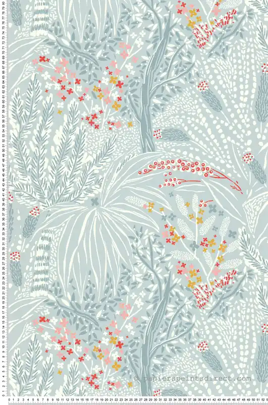 Papier peint Epi Floral bleu corail - Séjours & Chambres de Lutèce Réf. LTC-51224809 Offre Limitée