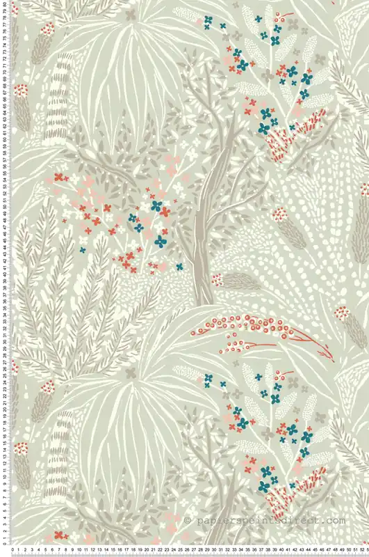 Petit Prix Papier peint Epi Floral brique gris - Séjours & Chambres de Lutèce Réf. LTC-51224807