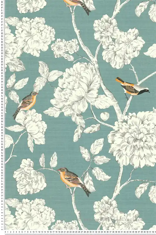 Papier peint Oiseau Fleur Eléanore bleu givré - Séjours & Chambres de Lutèce Réf. LTC-51224701 Expédition Rapide