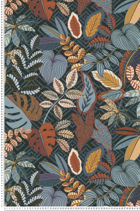 Papier peint Feuillage Monstera bleu terracotta - Séjours & Chambres de Lutèce Réf. LTC-51224601 Pas Cher