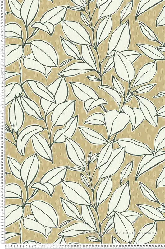 Papier peint Feuille de Ficus beige mordoré - Séjours & Chambres de Lutèce Réf. LTC-51224507 Seulement Aujourd'hui