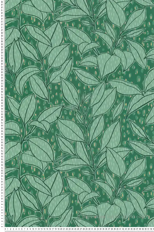 Nouvel Arrivage Papier peint Feuille de Ficus vert doré - Séjours & Chambres de Lutèce Réf. LTC-51224504
