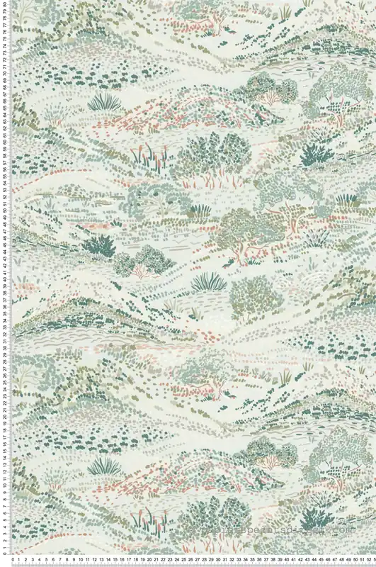 Papier peint Colline Pois vert bleu aqua - Séjours & Chambres de Lutèce Réf. LTC-51224401 Jusqu'à Épuisement Des Stocks