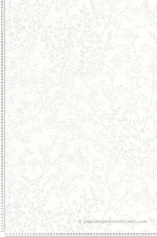 Retour Gratuit Papier peint Feuillage blanc argenté - Séjours & Chambres de Lutèce Réf. LTC-133294900