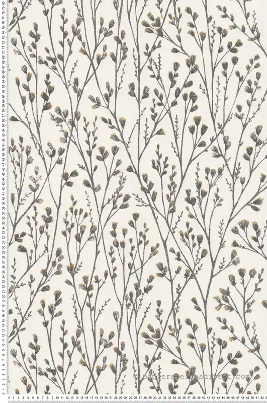 Papier peint Dessin Floraison Pailleté jaune anthracite - Séjours & Chambres de Lutèce Réf. LTC-133280802 Acheter En Ligne