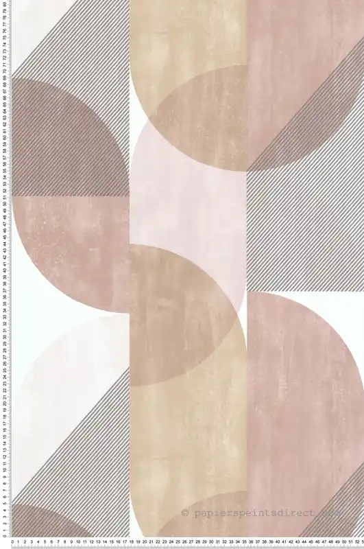 Offre Limitée Papier peint Géométrique Zébra rose beige - Séjours & Chambres de Lutèce Réf. LTC-11220103