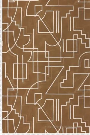 Prix Cassé Papier peint Trait Graphique Alexander camel - Mouvements de Casamance Réf. CAS-76022854