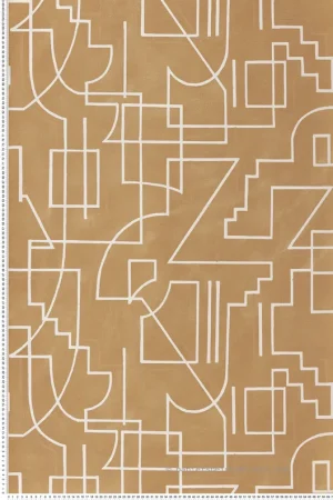 Papier peint Trait Graphique Alexander miel - Mouvements de Casamance Réf. CAS-76021528 Dernier Modèle