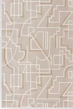 Satisfait Ou Remboursé Papier peint Trait Graphique Alexander beige sable - Mouvements de Casamance Réf. CAS-76021324