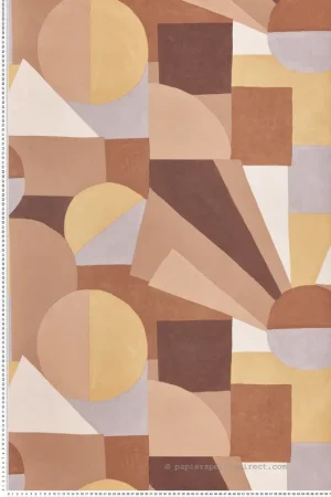 Certifié Papier peint Soleil Graphique Sonia nude - Mouvements de Casamance Réf. CAS-76010814