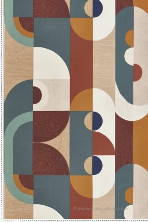 Papier peint Géométrique Cercle Vassily multicolore - Mouvements de Casamance Réf. CAS-75990610 Top Vente