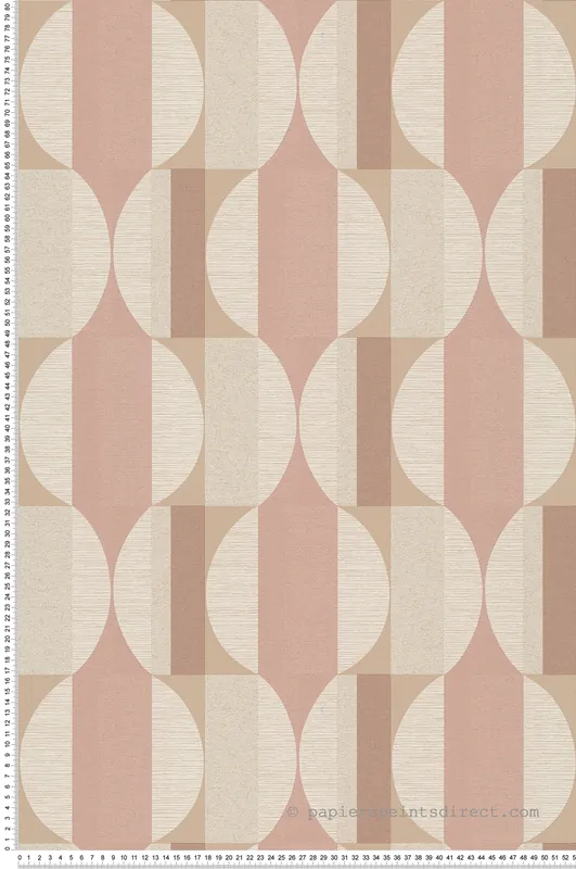 Papier peint Géométrique Vintage rose beige - Santal de Montecolino Réf. MC-CU3113 Vente Directe