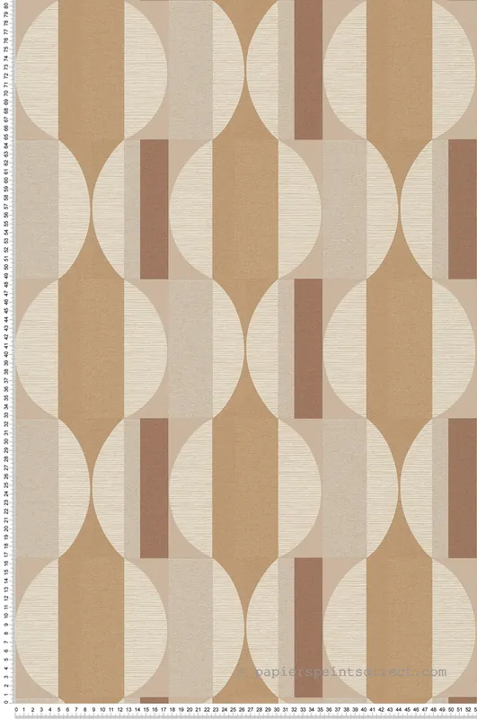 Bon Plan Papier peint Géométrique Vintage marron beige - Santal de Montecolino Réf. MC-CU3105