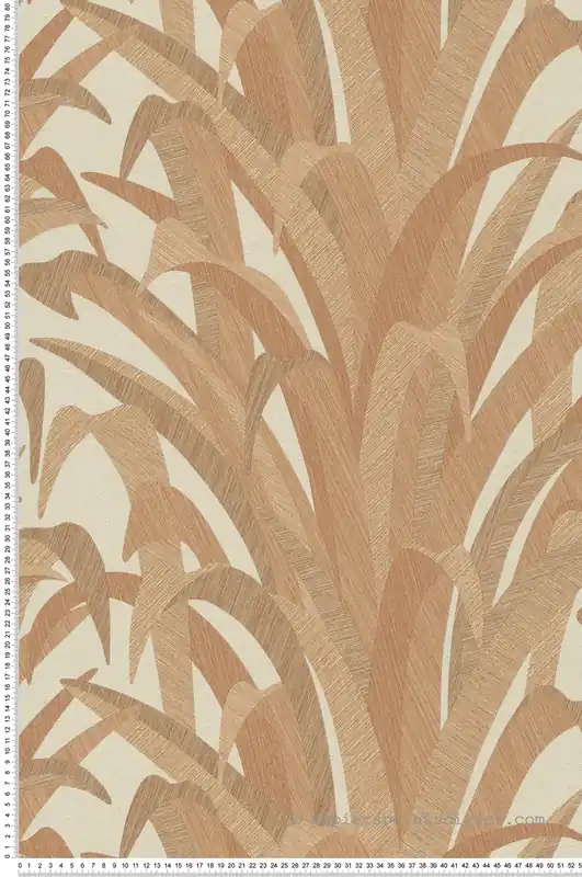 Solde Papier peint Herbe Feuillage marron écru métallisé - Santal de Montecolino Réf. MC-CU3011