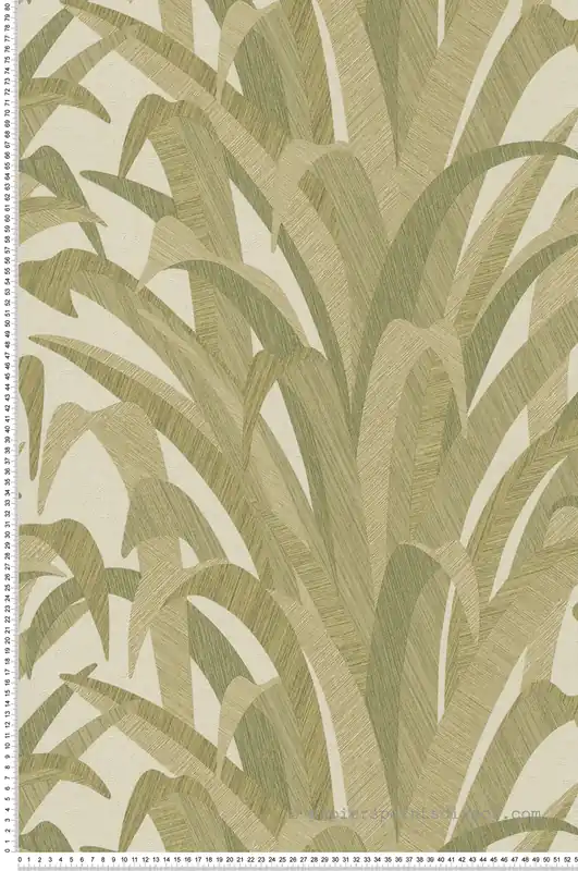 Papier peint Herbe Feuillage vert écru métallisé - Santal de Montecolino Réf. MC-CU3010 Meilleur Choix
