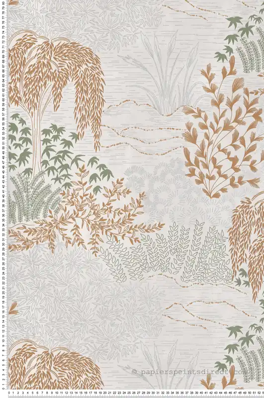 Papier peint Jardin Japonais grège noisette argenté - Cuisines & Bains de Lutèce Réf. LTC-51231707 Petit Prix