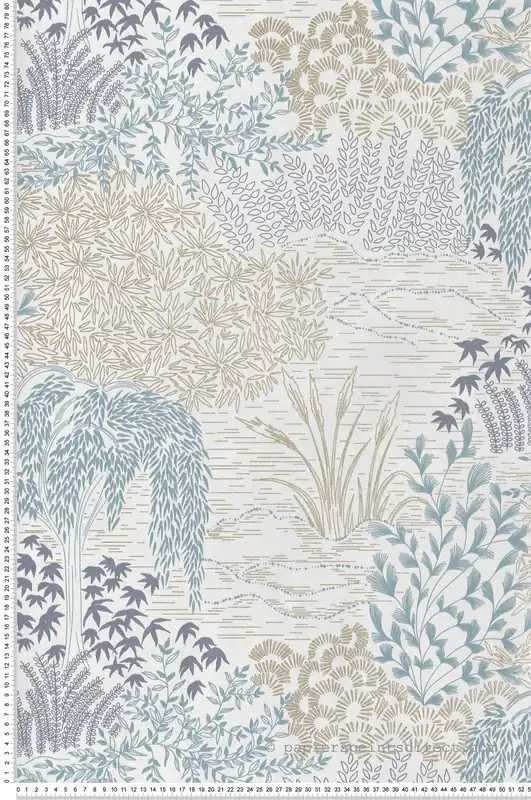 Papier peint Jardin Japonais bleu doré - Cuisines & Bains de Lutèce Réf. LTC-51231701 Marque