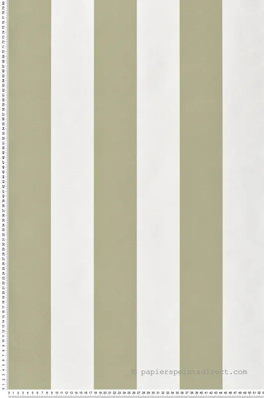 Satisfait Ou Remboursé Papier peint Large Rayure vert sauge - Cuisines & Bains de Lutèce Réf. LTC-51231604