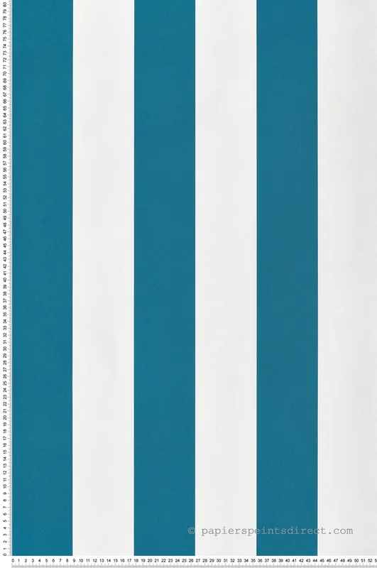 Offre Spéciale Papier peint Large Rayure bleu pétrole - Cuisines & Bains de Lutèce Réf. LTC-51231601
