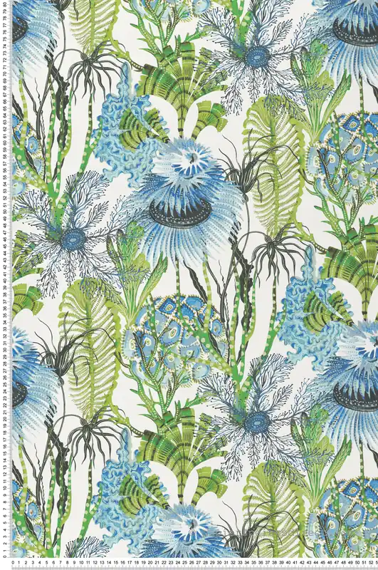 Authentique Papier peint Fonds Marins bleu vert - Cuisines & Bains de Lutèce Réf. LTC-51231501