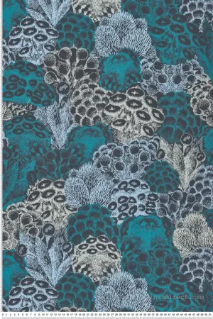 Papier peint Coraux Marins bleu canard vert noir - Cuisines & Bains de Lutèce Réf. LTC-51231401 Prix Choc