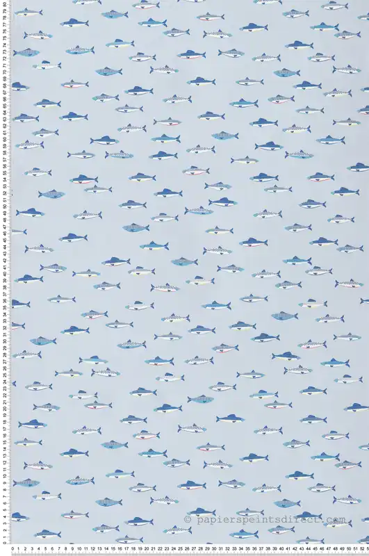 Papier peint Poisson Sardine bleu - Cuisines & Bains de Lutèce Réf. LTC-51231211 Offre Spéciale